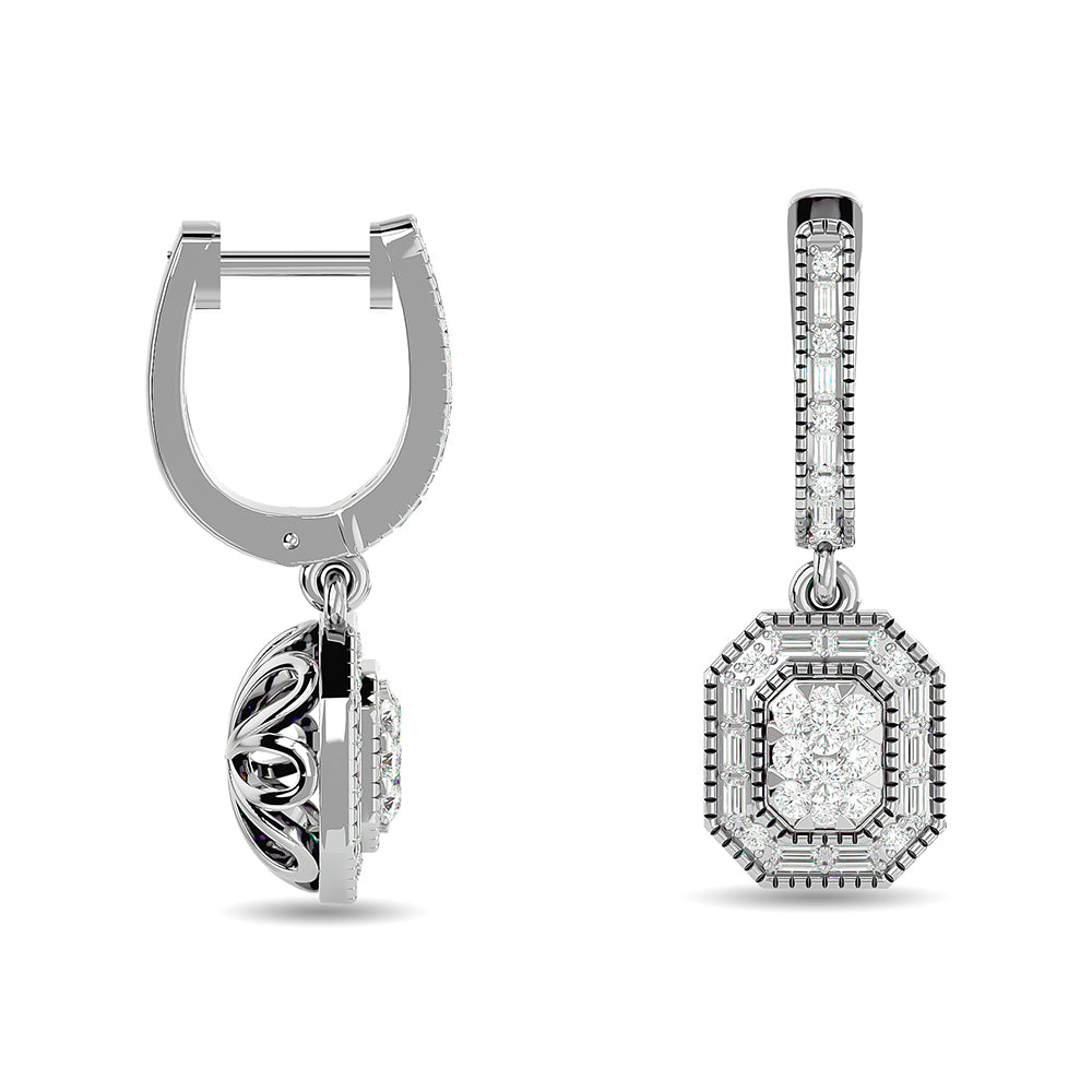 Diamond 5/8 Ct.tw Fashion Earrings in 14K White Gold