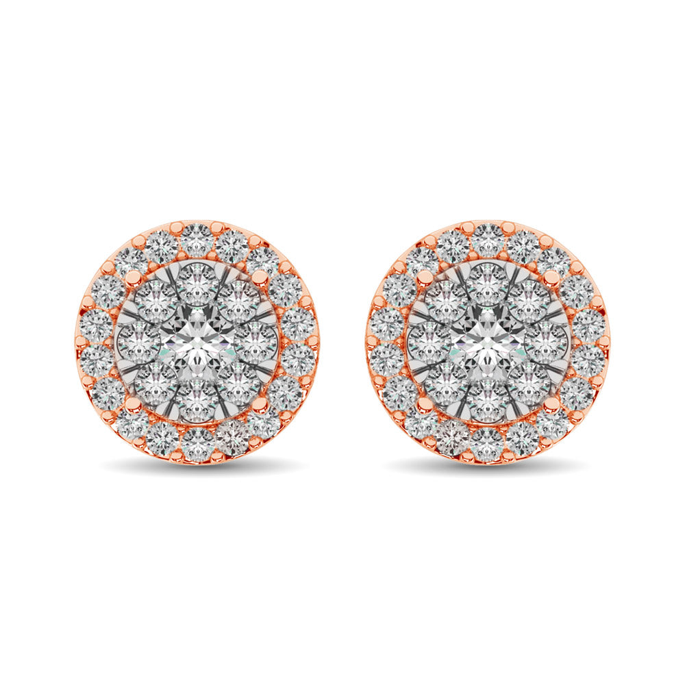 Diamond Stud earrings 3/4 Ct.tw in 14K Rose Gold