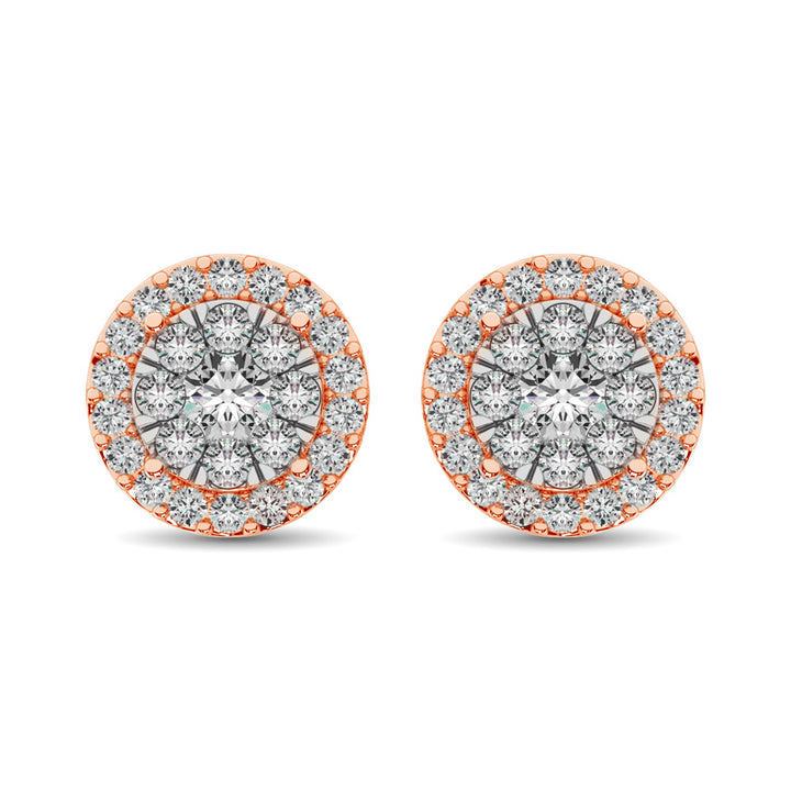 Diamond Stud earrings 3/4 Ct.tw in 14K Rose Gold