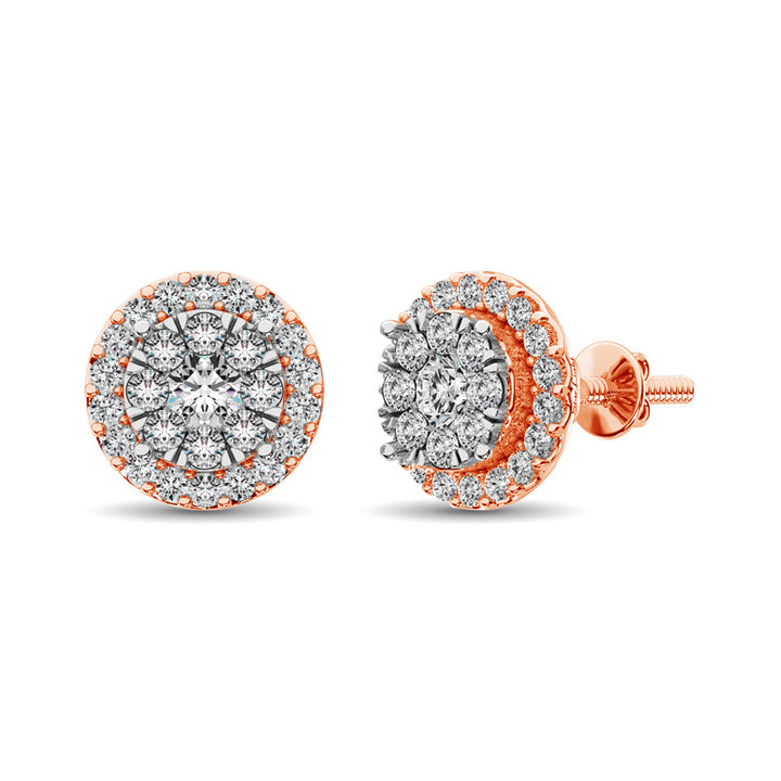 Diamond Stud earrings 3/4 Ct.tw in 14K Rose Gold