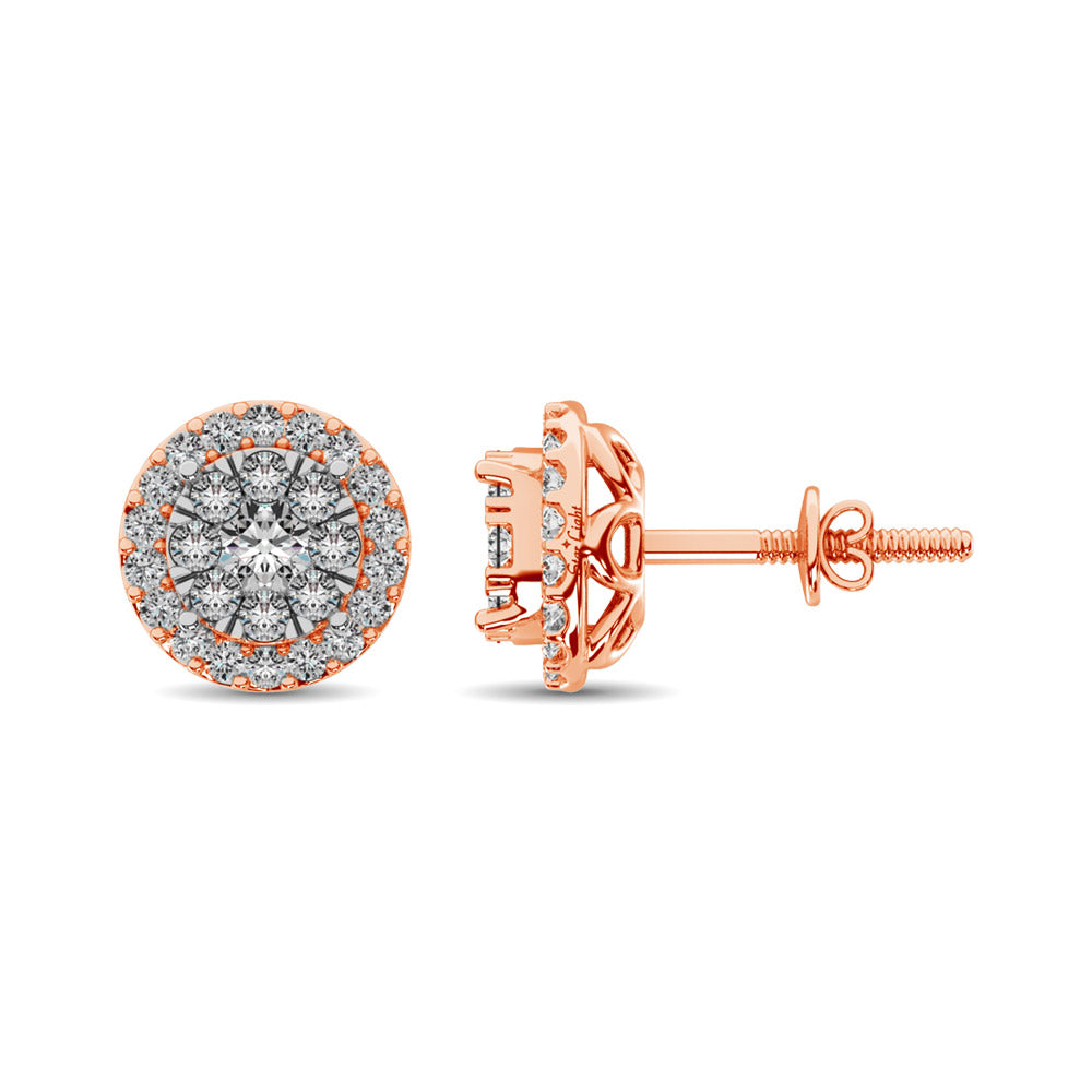 Diamond Stud earrings 3/4 Ct.tw in 14K Rose Gold