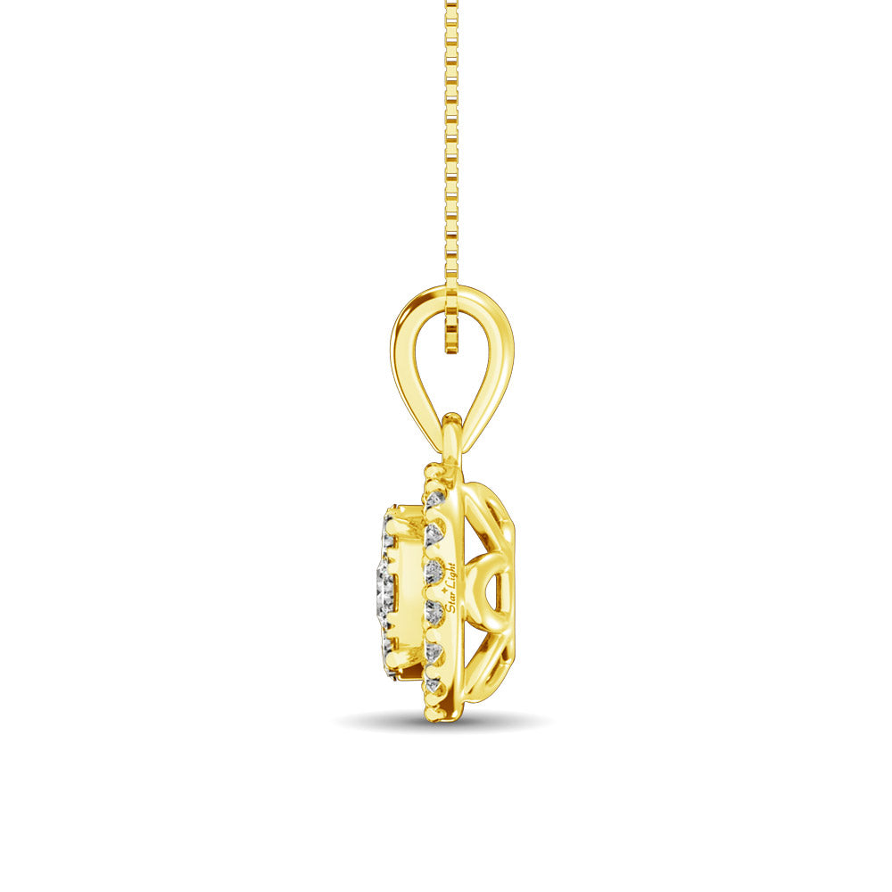Diamond Fashion Pendant 5/8 Ct.tw Round Cut in 14K Yellow Gold