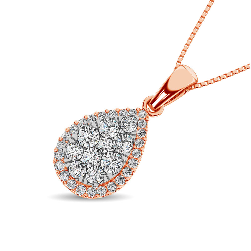 Diamond Fashion Pendant 5/8 Ct.tw Round Cut in 14K Rose Gold