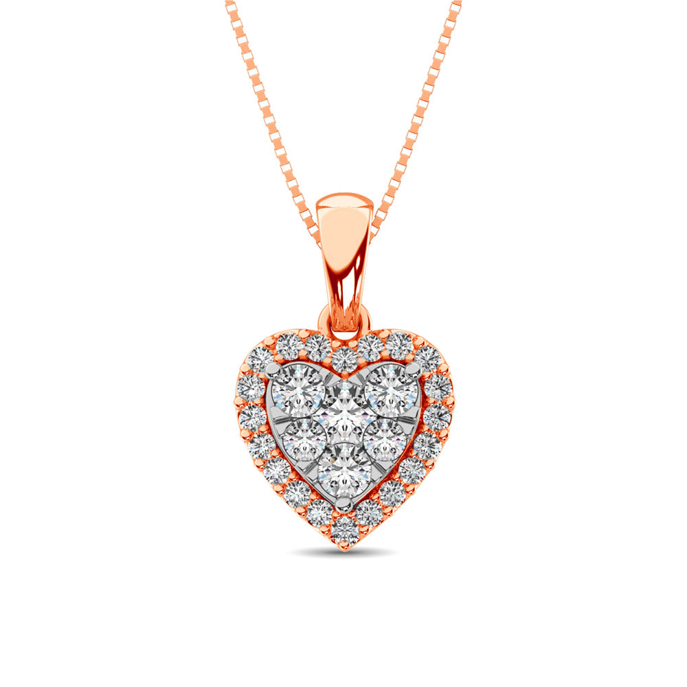 Diamond Fashion Pendant 1/2 Ct.tw Round Cut in 14K Rose Gold