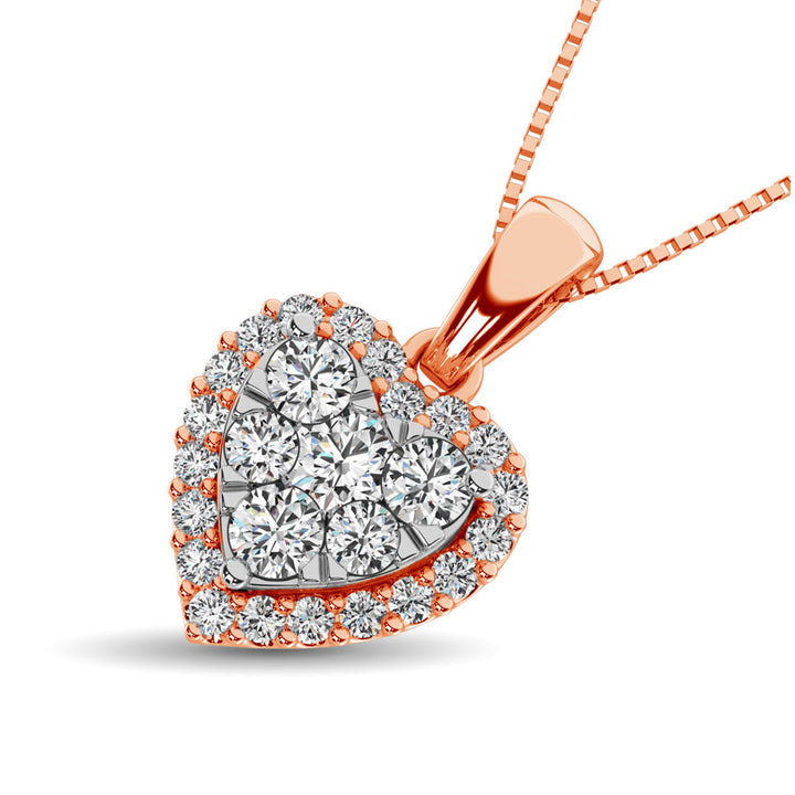 Diamond Fashion Pendant 1/2 Ct.tw Round Cut in 14K Rose Gold