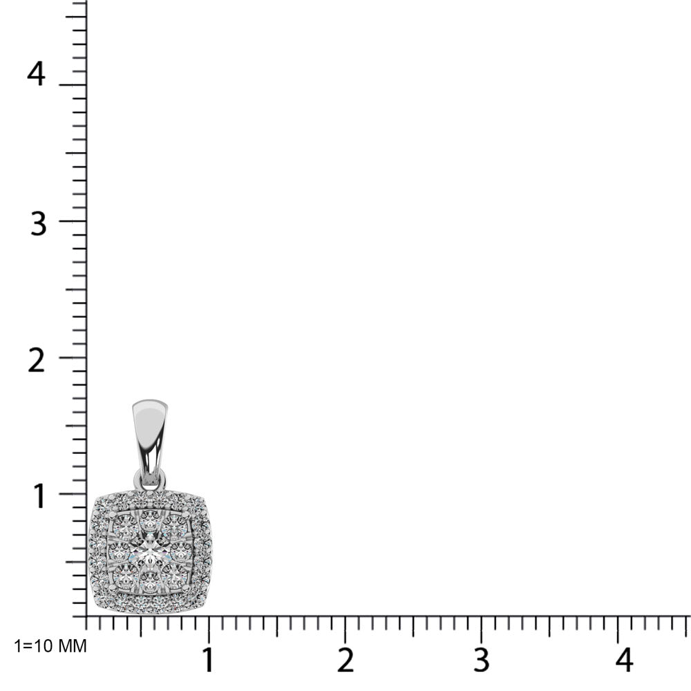 Diamond Fashion Pendant 5/8 Ct.tw Round Cut in 14K White Gold