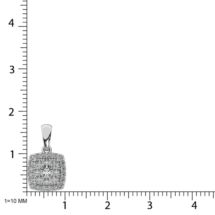 Diamond Fashion Pendant 5/8 Ct.tw Round Cut in 14K White Gold