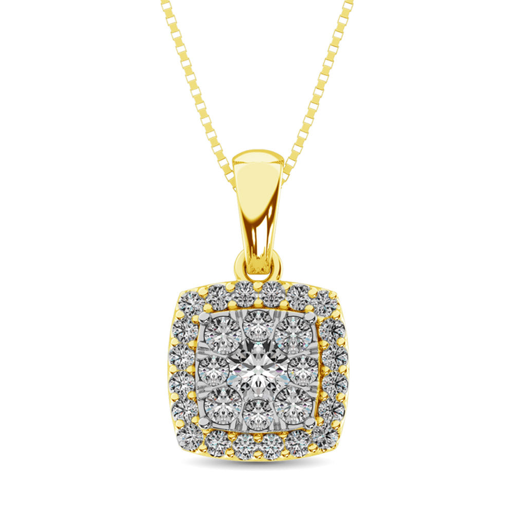 Diamond Fashion Pendant 5/8 Ct.tw Round Cut in 14K Yellow Gold