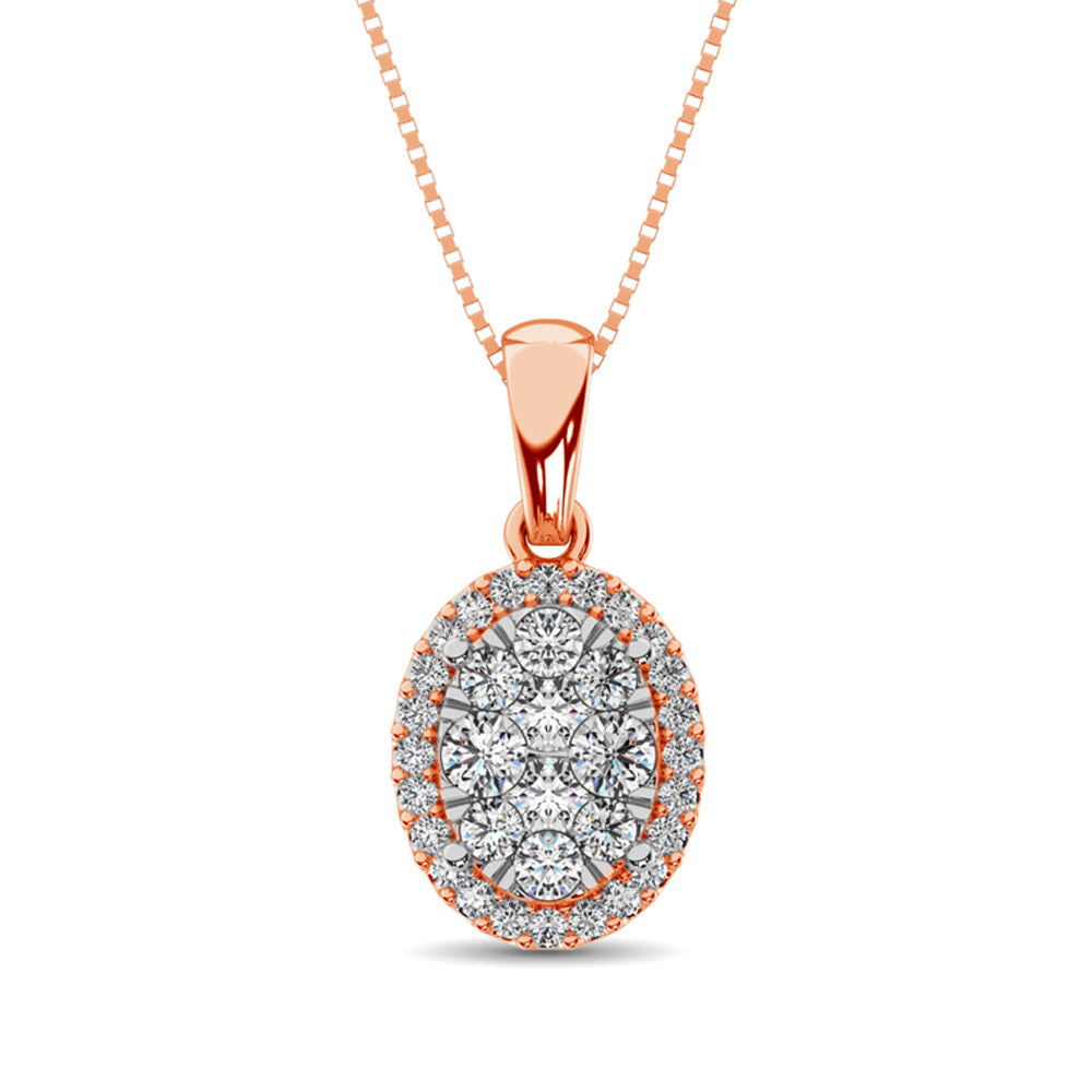 Diamond Fashion Pendant 5/8 Ct.tw Round Cut in 14K Rose Gold