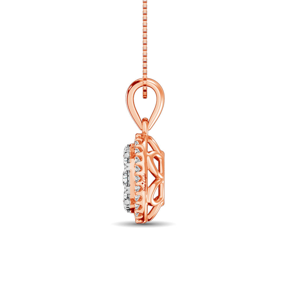 Diamond Fashion Pendant 5/8 Ct.tw Round Cut in 14K Rose Gold
