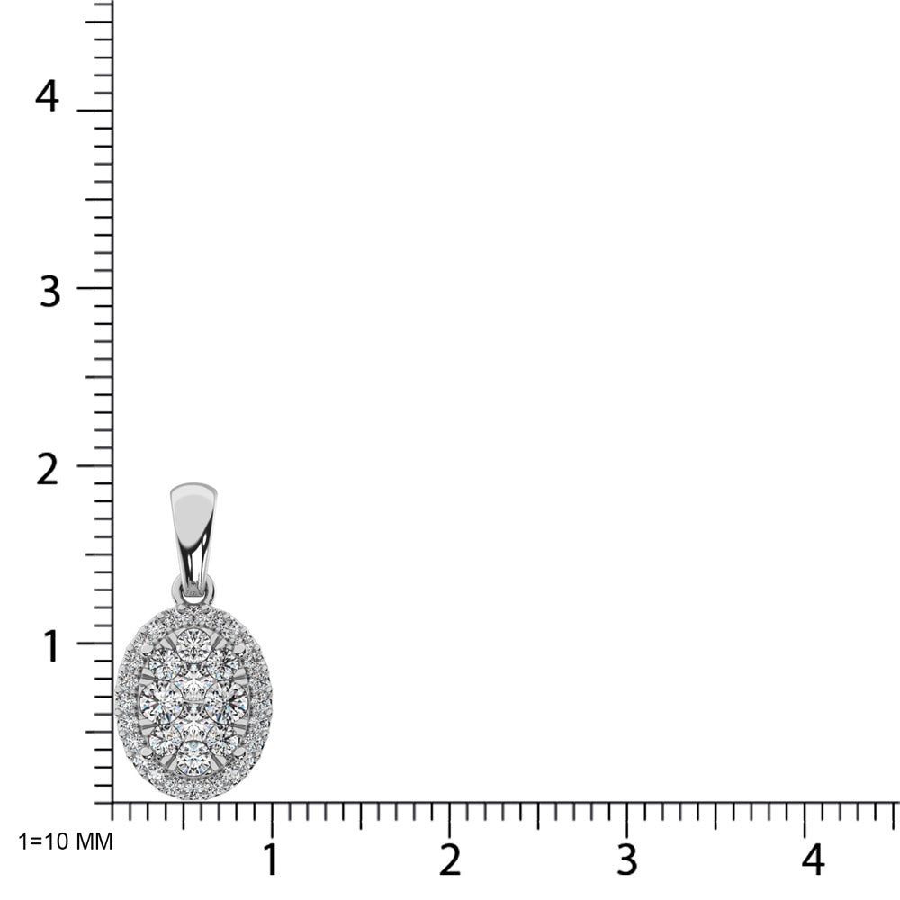 Diamond Fashion Pendant 5/8 Ct.tw Round Cut in 14K White Gold