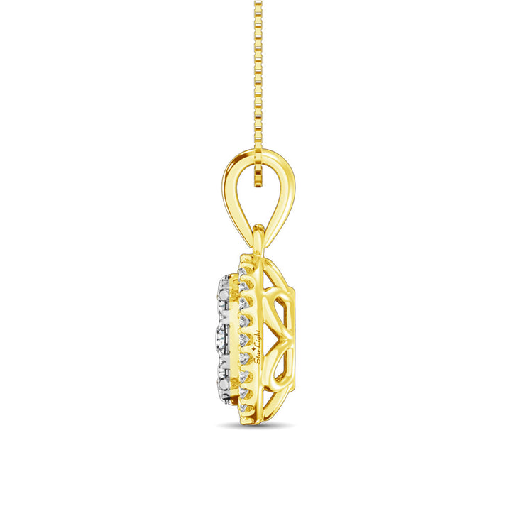 Diamond Fashion Pendant 5/8 Ct.tw Round Cut in 14K Yellow Gold
