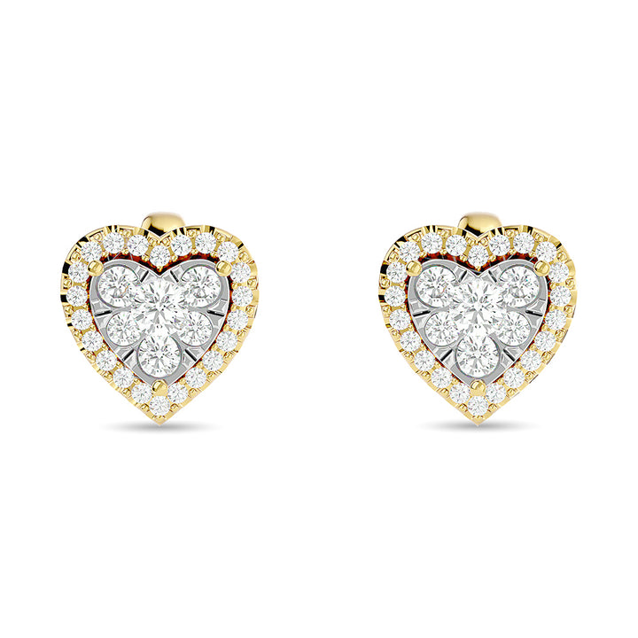 Diamond 1 Ct.Tw. Heart Fashion Earrings in 14K Yellow Gold