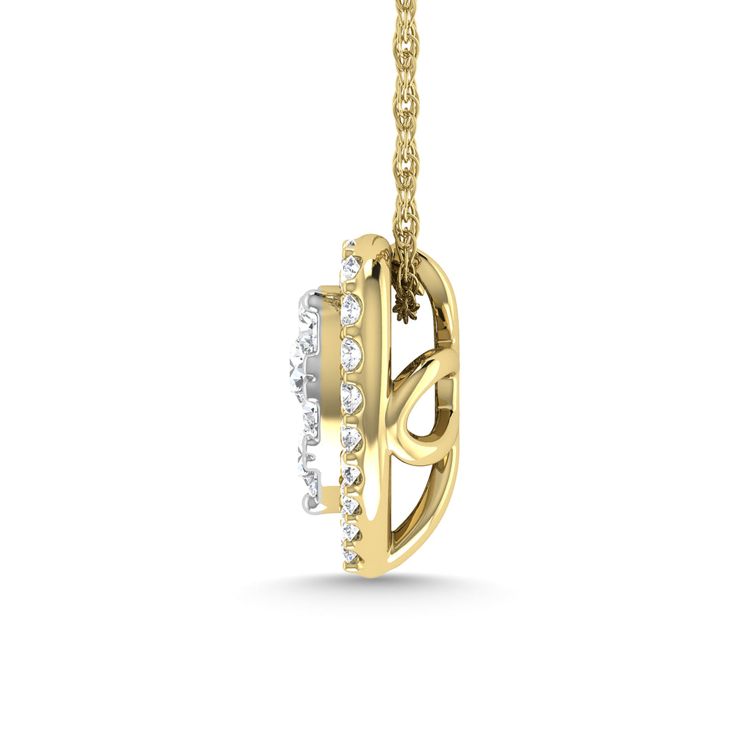 Diamond 1/2 Ct.Tw. Heart Pendant in 14K Yellow Gold