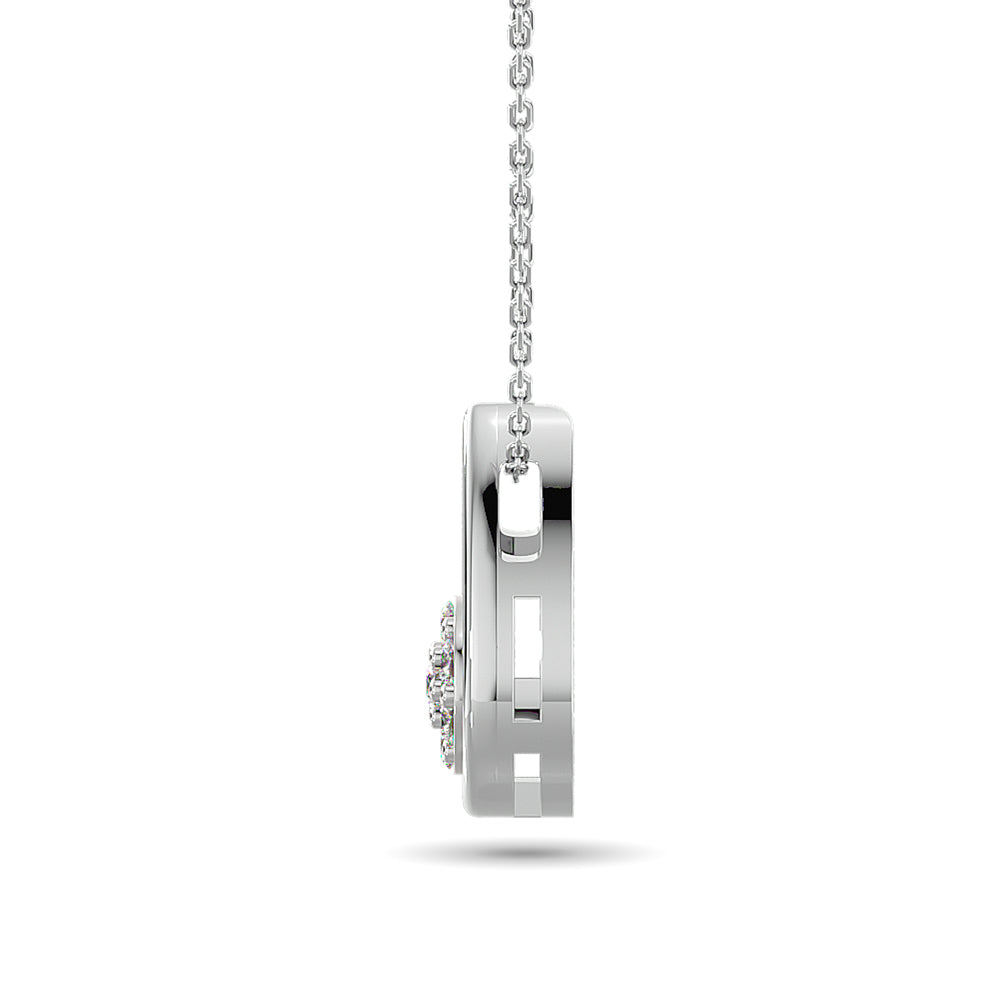 Diamond Tear Shape Pendant 1/10 Ct.tw Round Cut in 10K White Gold