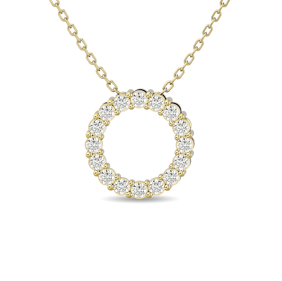 Diamond 1/4 Ct.Tw. Circle Pendant in 14K Yellow Gold