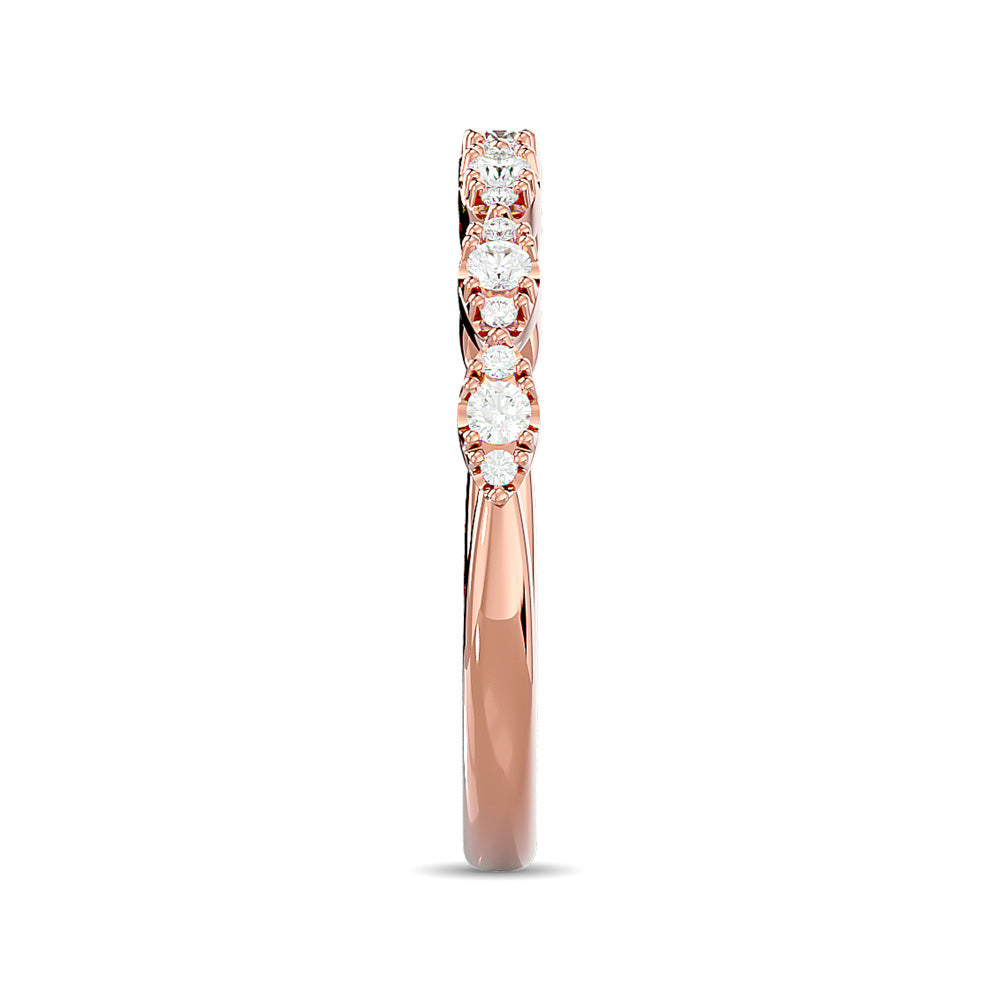 Diamond Wedding Band 1/5 Ct.tw in 14K Rose Gold