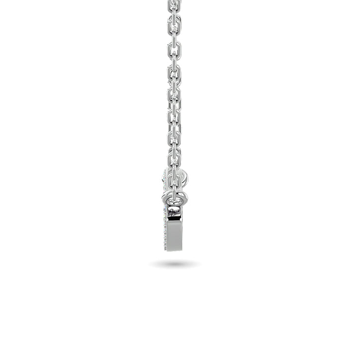 Diamond Eye Shape Necklace 1/5 Ct.tw in 10K White Gold