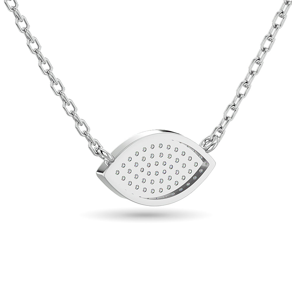 Diamond Eye Shape Necklace 1/5 Ct.tw in 10K White Gold