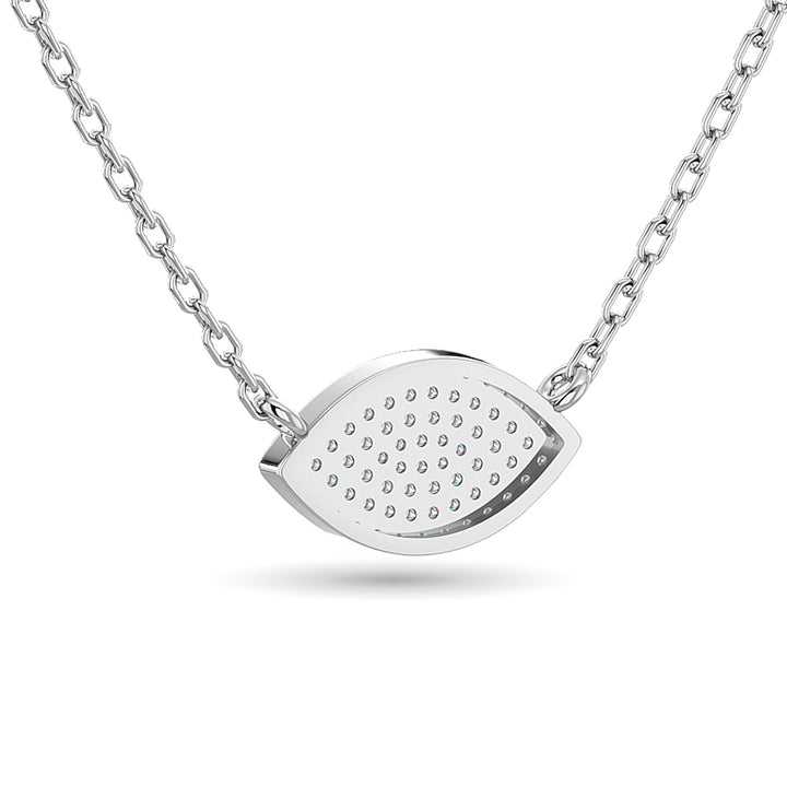 Diamond Eye Shape Necklace 1/5 Ct.tw in 10K White Gold