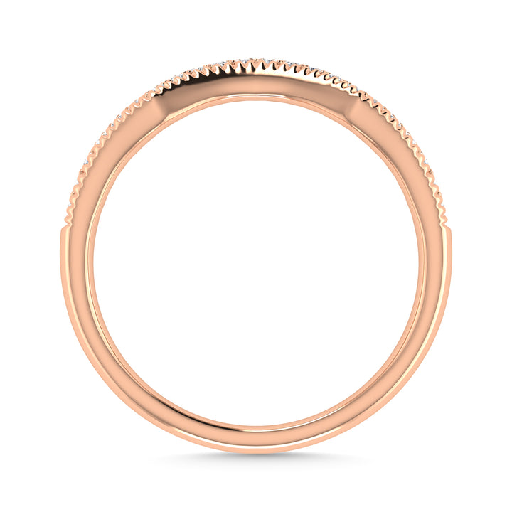 Diamond 1/10 Ct.Tw. Chevron Band in 14K Rose Gold