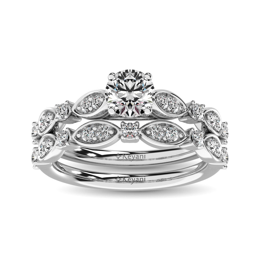 Diamond 3/4 Ct.Tw. Bridal Ring in 14K White Gold
