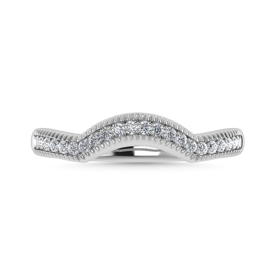 Diamond 1/10 Ct.Tw. Chevron Band in 14K White Gold