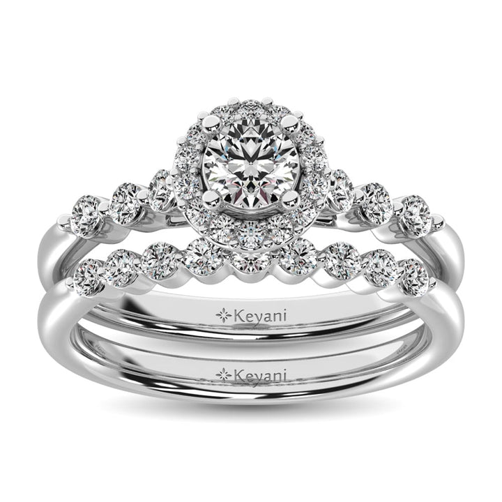 Diamond 1 Ct.Tw. Bridal Ring in 14K White Gold