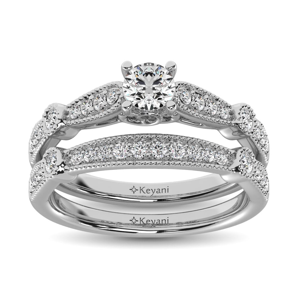 Diamond 3/4 Ct.Tw. Bridal Ring in 14K White Gold