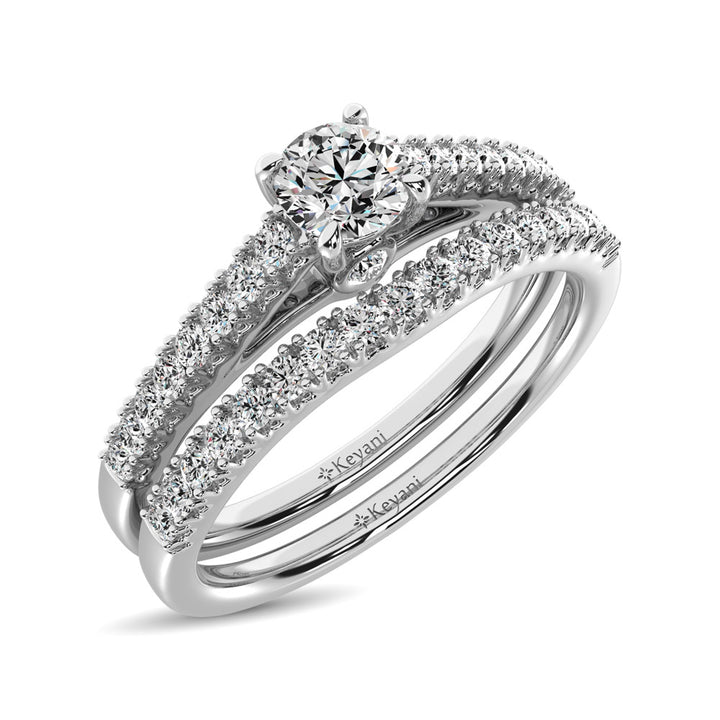 Diamond 1 Ct.Tw. Bridal Ring in 14K White Gold