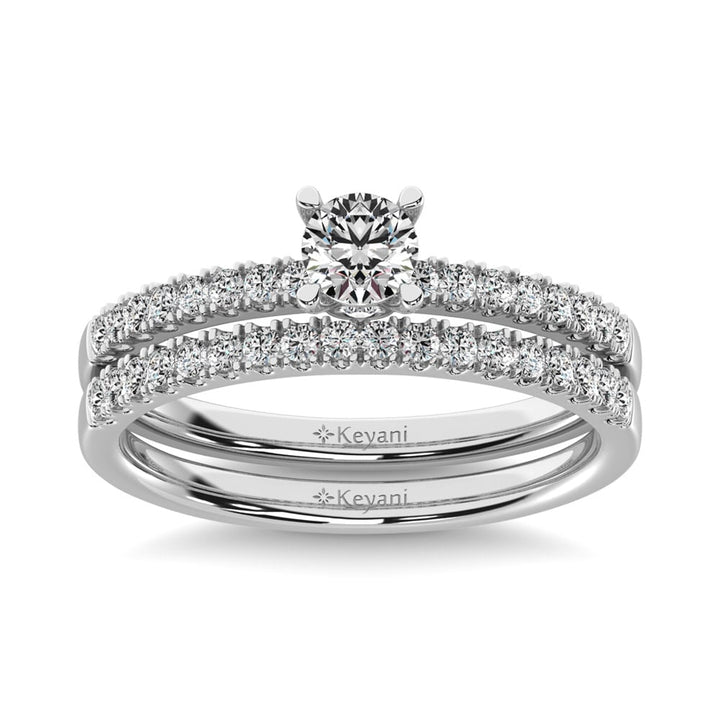Diamond 3/4 Ct.Tw. Bridal Ring in 14K White Gold