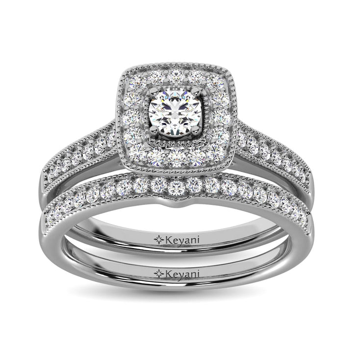 Diamond 3/4 Ct.Tw. Bridal Ring in 14K White Gold