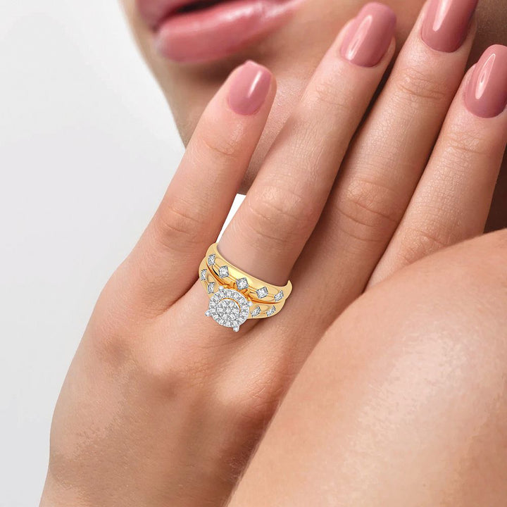 10K 0.76CT DIAMOND TRIO SET