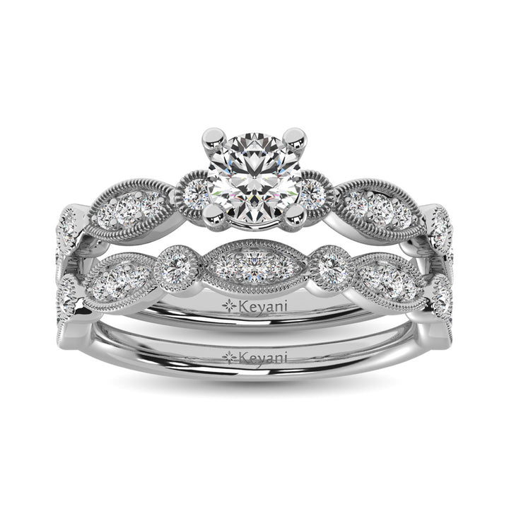 Diamond 1/2 Ct.Tw. Bridal Ring in 14K White Gold