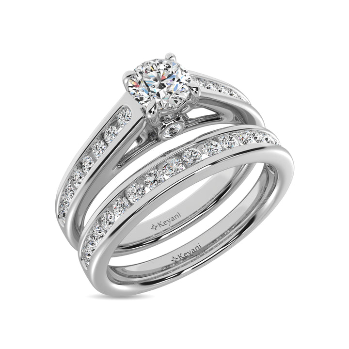 Diamond 1 Ct.Tw. Bridal Ring in 14K White Gold