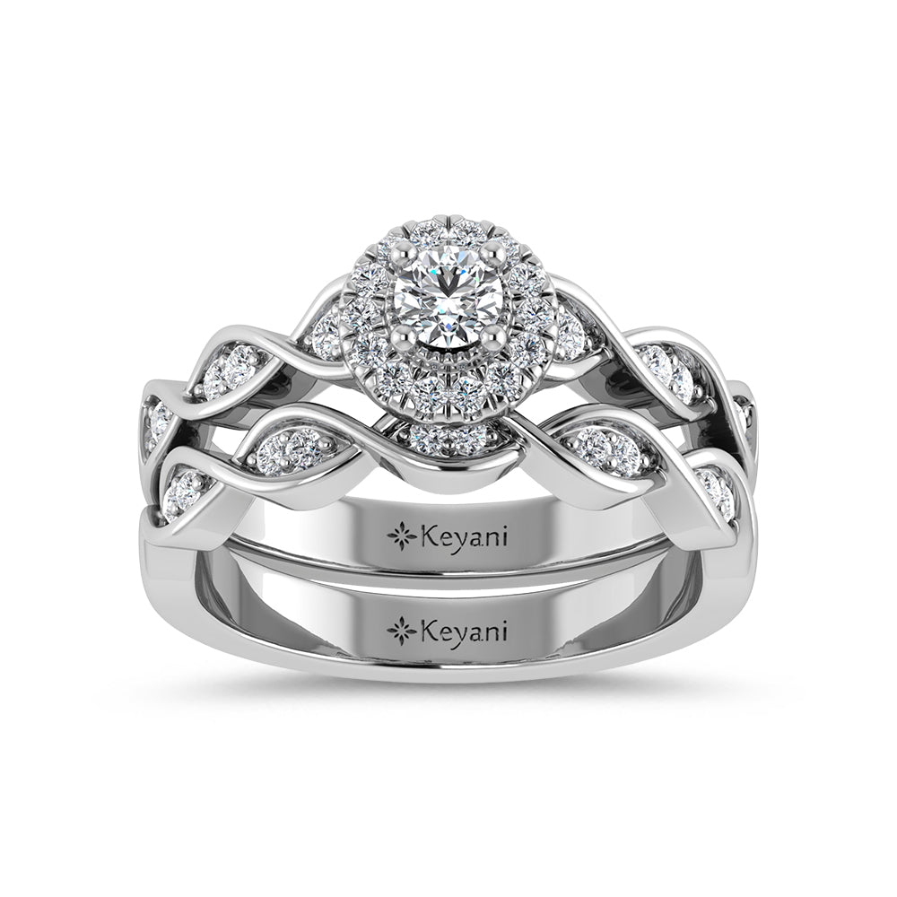 Diamond 1/2 Ct.Tw. Bridal Ring in 14K White Gold