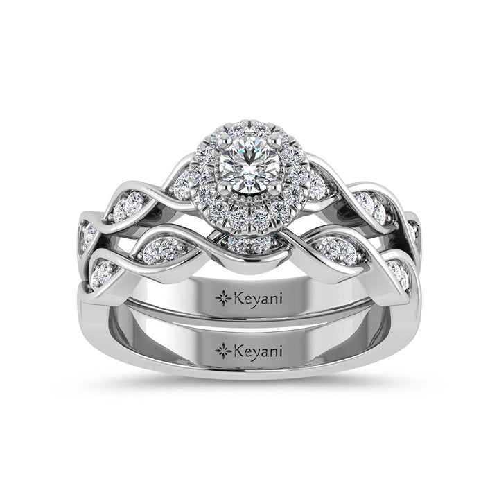 Diamond 1/2 Ct.Tw. Bridal Ring in 14K White Gold