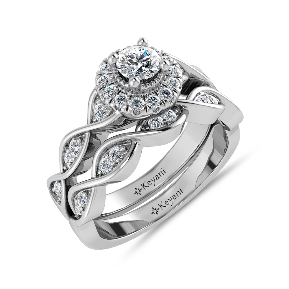 Diamond 1/2 Ct.Tw. Bridal Ring in 14K White Gold