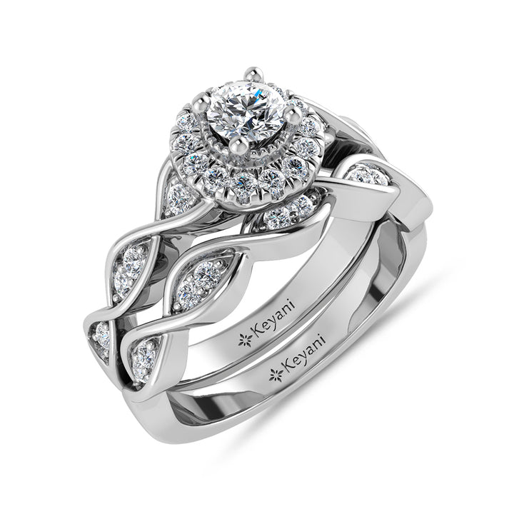 Diamond 1/2 Ct.Tw. Bridal Ring in 14K White Gold