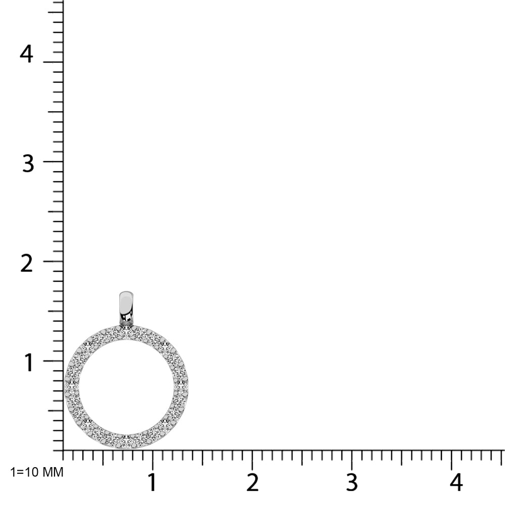 Diamond Circle Pendant 1/4 Ct.tw in 14K White Gold