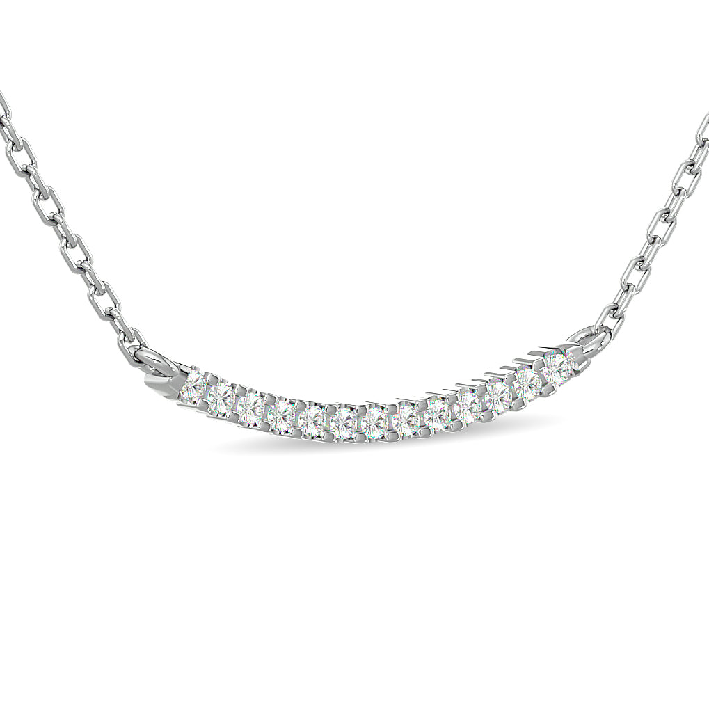 Diamond Round Cut Fashion Necklace 1/6 Ct.tw in 10K White Gold