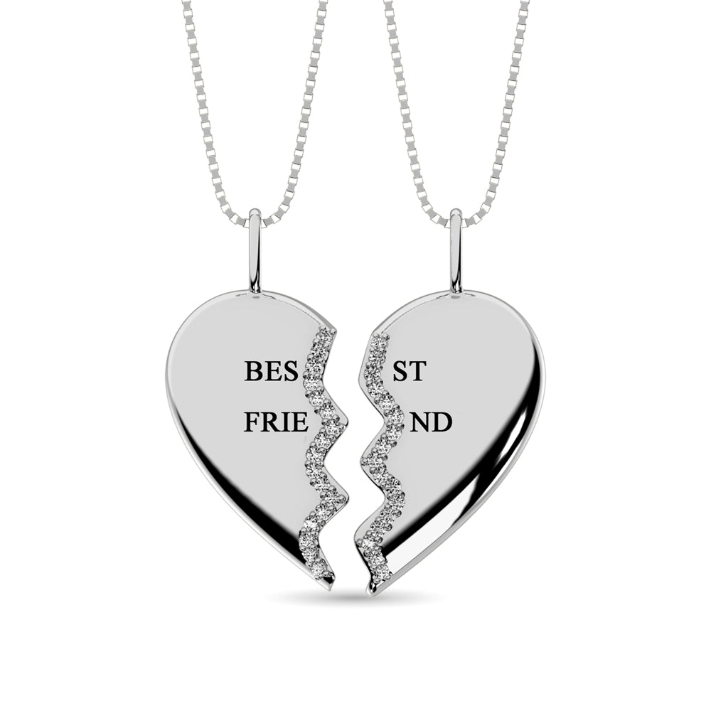 Diamond Best Friend Pendant 1/10 Ct.tw in Sterling Silver