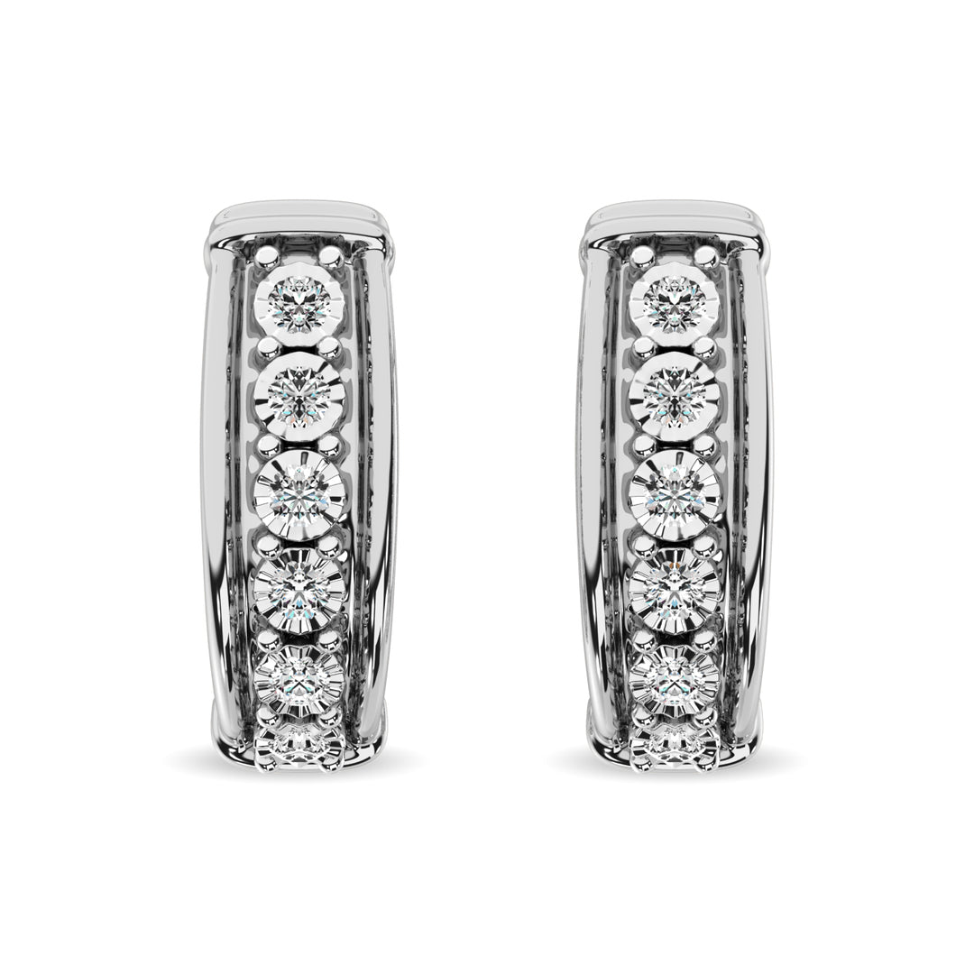Diamond Hoop Earrings 1/10 Ct.tw in Sterling Silver