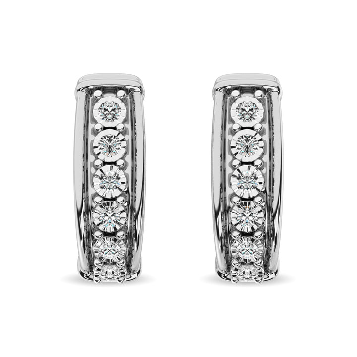 Diamond Hoop Earrings 1/10 Ct.tw in Sterling Silver