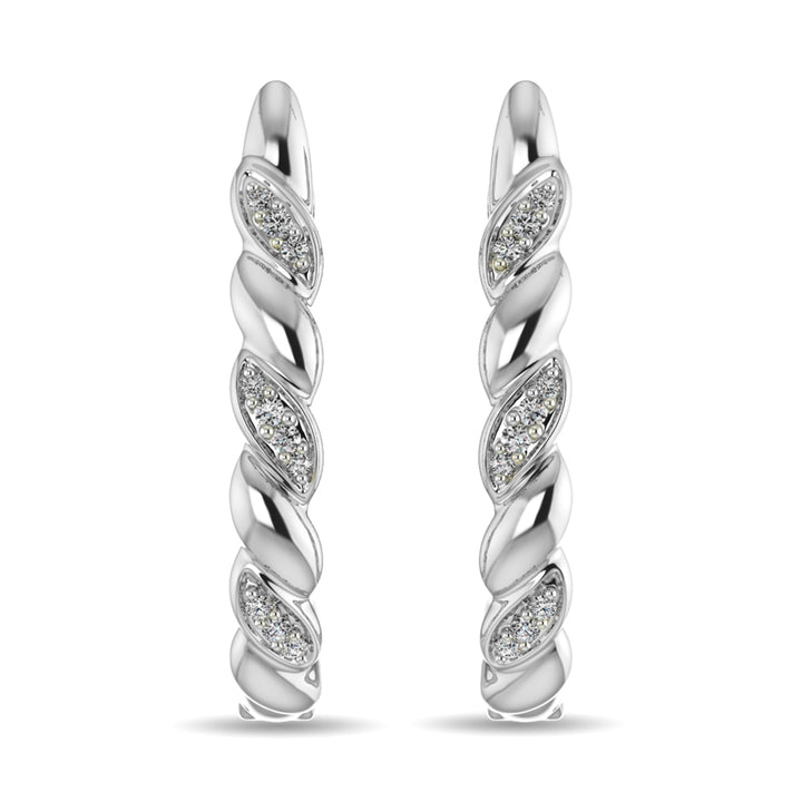 Diamond Hoop Earrings 1/10 Ct.tw in Sterling Silver