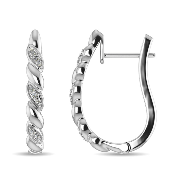 Diamond Hoop Earrings 1/10 Ct.tw in Sterling Silver