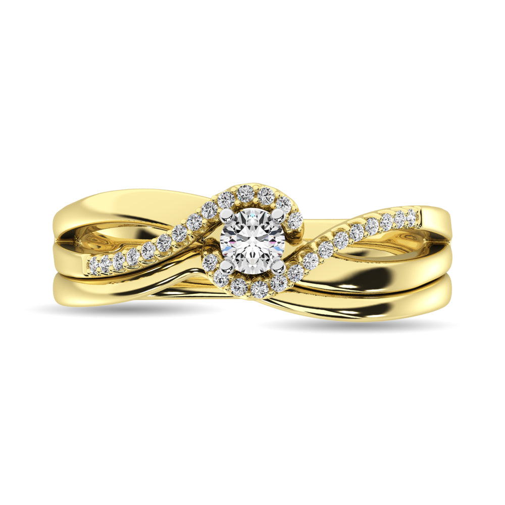 Diamond Bridal Ring 1/4 Ct.tw in Round-cut 10K Yellow Gold