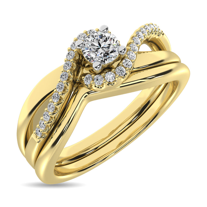 Diamond Bridal Ring 1/4 Ct.tw in Round-cut 10K Yellow Gold
