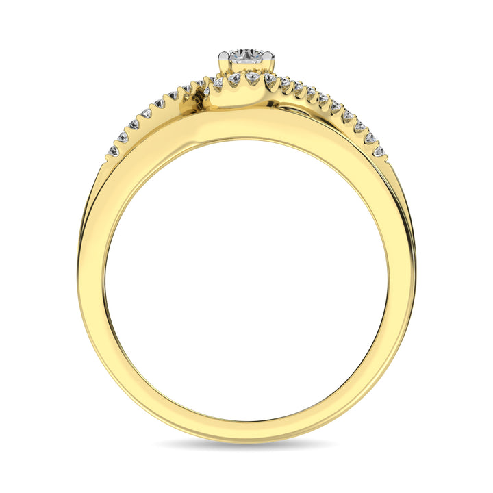 Diamond Bridal Ring 1/4 Ct.tw in Round-cut 10K Yellow Gold