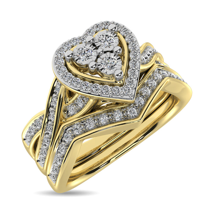 Diamond Bridal Ring 1/5 Ct.tw in Round-cut 10K in Yellow Gold